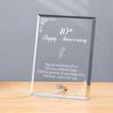 40th Anniversary Wedding Gifts for Men Women, Laser Engraved Crystal Plaque for Couples Husband Wife Him Her, 40 Year Happy Marriage Keepsake Decor for Parents Grandma Grandpa Friends