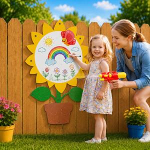 MotiMind 1 Pcs Giant Outdoor Whiteboards for Kid, Yellow Sunflower