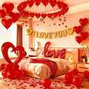 Happy Valentines Day Decorations Balloons, Be My Valentines Balloons Decor, San Valentines Decorations for Home Party, I Love You Balloons, Foil Red Heart Balloons, Romantic Decorations Special Night