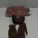 JenPen 4 Pcs Winter Hat Scarf and Gloves Set for Women Include Ear Cover Cold Weather Scarf Hat Knit Beanie Gloves (Dark Brown)