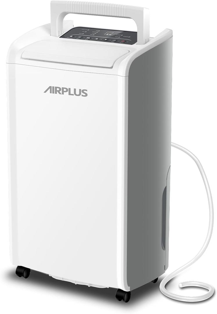 AIRPLUS 4,500 Sq.Ft 70 Pint Dehumidifier for Basements and Home-with Drain Hose, Efficient, Energy - with Dual Protection and 4 Smart Modes, 24H Timer, Defrost for Large room