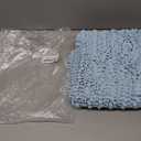 DEXI Bathroom Rug 16x24, Super Soft Thick Chenille Absorbent Bath Mat, Non Slip Machine Washable Fluffy Shag Bathmat for Tub, Shower Floor, Light Blue