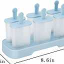 Popsicle Molds Set 6 Pieces Ice Popsicle Maker-BPA Free,Easy-Release Ice Pop Molds,Homemade Ice Cream Molds (Blue)