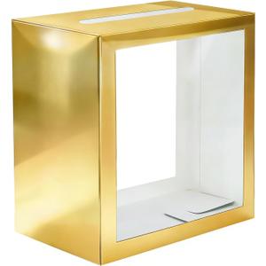 SietDESEO Gold Card Box for Party with Clear Window Large Gift Card Box Holder for Wedding Reception Birthday Graduation Baby Shower Raffle Ticket Box