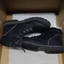 ANGRYRAM Steel Toe Boots for Men 6 Inch Leather Work Boots for Men Sturdy Slip Resistant Waterproof Steel Toe Construction Safety Shoes Lightweight Comfortable (9.5, Black)