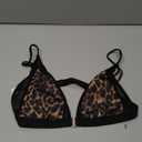 SOLY HUX Women's Sexy Bras Leopard Print Deep V Wireless Bralettes Underwear Front Close Bras for Women (Large)