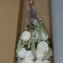 Ling's moment Pompon Mum Artificial Flower, 5pcs Faux Silk Mini Chrysanth with Stems, Bulk Fake Wedding Filler Flowers for DIY Bouquet Centerpieces Arrangements Shower Decorations, White