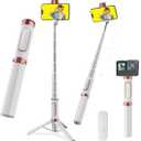 Selfie Stick Phone Tripod for with Remote Selfie Stick Tripod for iPhone & Android, Portable Aluminum Alloy 3 in 1 Stand for Group Photos with 1/4" Screw for Gopro Cam, Vlog/Travel/Photography