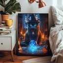 Halloween Puzzles for Adults 1000 PiecesPICKFORU Horror Cat Jigsaw Puzzles Ghost Tarot, Impossible Mysterious Kitten Theme as Home Wall Art