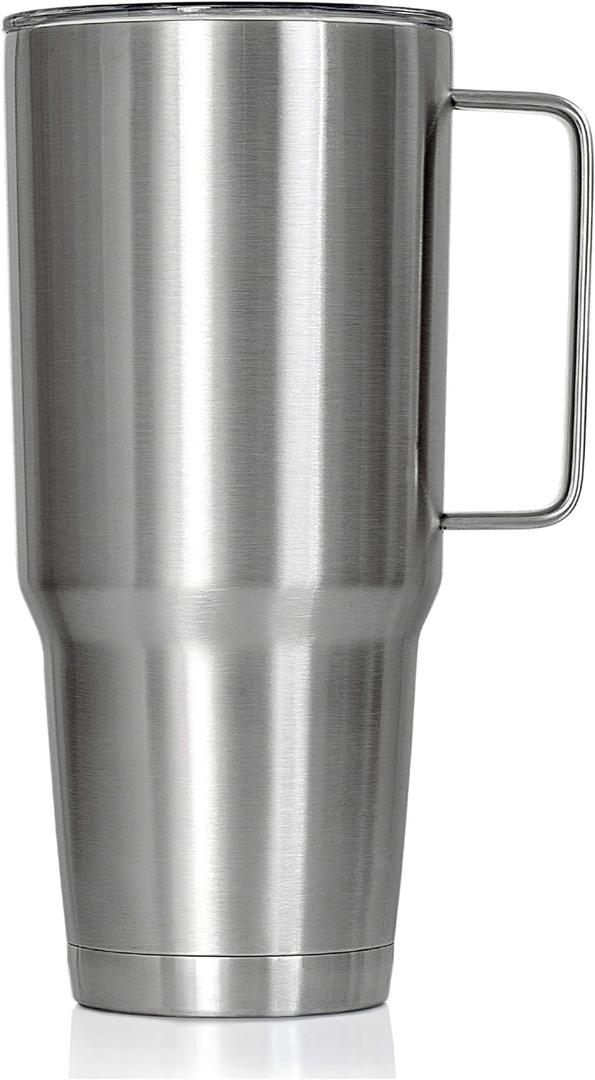 Maxam XPAC 64 Ounce Double Vacuum Wall Stainless Steel Vacuum Insulated Tumbler with Lid and Handle, Fits in a 4 Inch Wide Car Beverage Holder