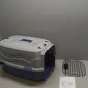 Amazon Basics 2-Door Top-Load Hard-Sided Dogs, Cats Pet Travel Carrier, Gray & Blue, 22.8"L x 15.0"W x 13.0"H