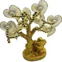 Turkish Evil Eye Tree Statue, Resin Flowers with Buddha Base, Good Luck Home Decor (White Flower)
