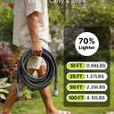 Garden Hose, Flexible Ultra Lightweight Durable, Kink-Free Water Hose with 10 Function Sprayer - Non-Shrinking, Easy to Store, All-Weather, High-Pressure, Black (50 FT)