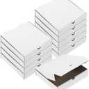 uxcell Pizza Box, 10pcs 9 x 9 Inches - Cowhide Paper Mini Pizza Boxes, Square Corrugated Storage Container for Cake Cookies Pizza Party (White)