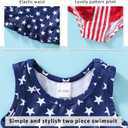 YOUNGER TREE Toddler Baby Girls Summer Swimsuit Sleeveless Striped Swimwear Two-Piece Suit Beach Bikini (Red, S) 18-24M