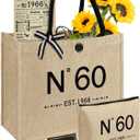60th Birthday Gifts for Women Jute Tote Bag, Vintage N60 Burlap Handbag with Cosmetic Bag and Back in 1966 Poster, Unique 60 Years Old Gifts for Mom Friends Wife Sister Her