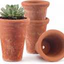 Maxdot 4 Packs Aged Terracotta Pots 4.3 x 3.4'' Terracotta Planter Small Rustic Clay Pots for Plants Flower Cactus Succulent Garden Home Indoor Outdoor Decor, Distressed Finish Style