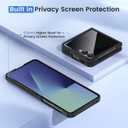 Ruky for Z Flip 7 Case with Privacy Screen Protector, Full Body Cover Anti-Scratches Shockproof Hard PC Ultra-Thin, Support Wireless Charging Protective Phone Cover for Samsung Galaxy Z Flip 7, Black