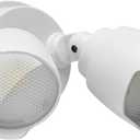 15W LED Flood Light Outdoor, 1500 Lumen Exterior Security Lights, 3000K/5000K Light, IP65 Waterproof, Dual-Head Wall/Eave Mount Flood Light Energy Saving for Garage, Patio, Yard (White)