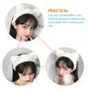 Beaupretty 2pcs Furry Plush Animal Ears Headband Face Washing Hairband for Women Girls White