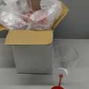Ciaell 12 Pack 10 Oz Clear Plastic Wine Glasses with Red Stem - Disposable Cocktail Goblets Perfect for Parties & Weddings & Poolside & Outdoors & Camping & Party