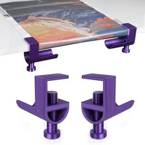 Diamond Painting Canvas Roll Holder,Adjustable Diamond Painting Canvas Table Clamp for Diamond Painting,Accessories and Tools for DIY Diamond-Painters,2 Pack(Purple)