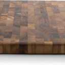 Ironwood Gourmet Acacia Wood End Grain Cutting Board, 14" Charleston Square Chopping & Prep Board