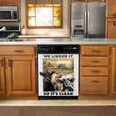 Cow Magnet Dishwasher Cover, Rural Farm Decor Refrigerator Magnets Decorative Funny Fridge Magnetic Kitchen Decal Vinyl Panel Decorative 23" W x 26" H