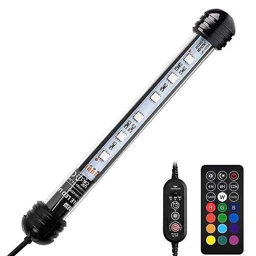 NICREW LED Aquarium Light, 7 Inches Submersible Fish Tank Light, Waterproof Underwater Light with Multicolor Option