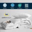 Serta Goose Feather Down Fiber Comforter Queen Size - 100% Cotton Cover Duvet Insert - Hotel Luxury Hypoallergenic Bedding Comforter All Season Medium Warmth 90 x 90 Inch White