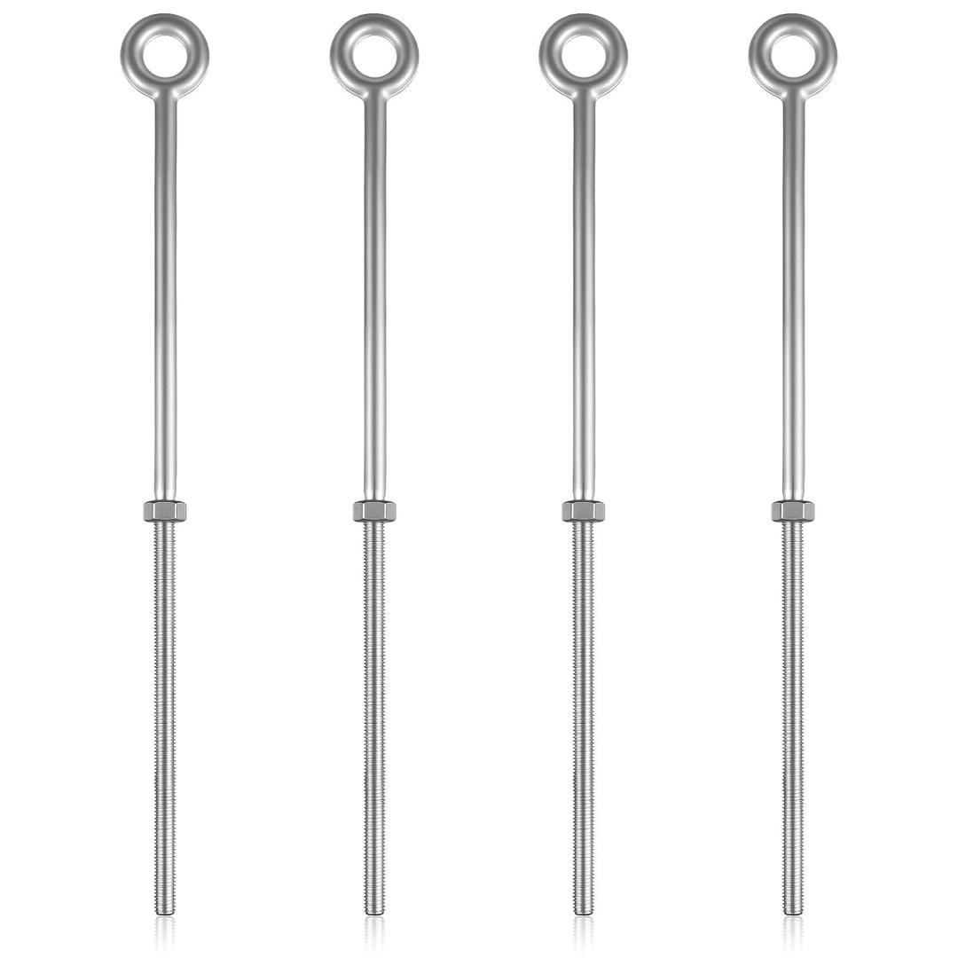 LEIFIDE 4 Pack 1/2" x 18" Eye Bolt with Nut, Hot Dipped Galvanized Heavy Duty Rigging Zinc Eye Bolt Anchor Point for Wood Chain, Wire Rope, Lifting, Construction and Outdoor Anchoring