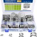 Heavy Duty Hose Clamp Assortment 5/16-2 3/8" 90 PCS, SAE Standard, All 5/16"HEX, Soft Hose Protection for Fuel Line, Automotive, Water Line