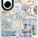 for Samsung Galaxy S25 Ultra Case, Nostalgic Beach Collage with Surfboard, Military-Grade Drop Protection, Coastal Soft Slim TPU Protective Cover with Camera Protection for Women Girls