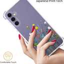 Compatible with Samsung Galaxy S24+ Plus & S25+ Plus Case Cute Clear for Women,Cool Transparent Silicone Phone Cases Cover - Green Flower Bouquet Wild