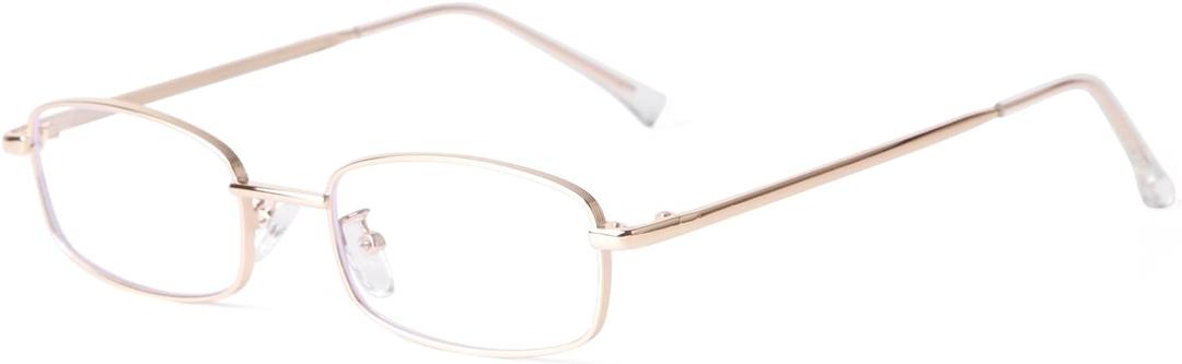 ADE WU Fashion Glasses for Woman Men, Y2k Rectangle Blue Light Glasses 90s Metal Gold Silver Black Fake Glasses