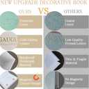 Decorative Books for Home Decor  Set of 2 Linen Faux Book Storage Boxes with Wooden Bead Tassel, Hidden Storage for Bookshelf, Coffee Table, Living Room, Office, Bedroom (Green,Beige)