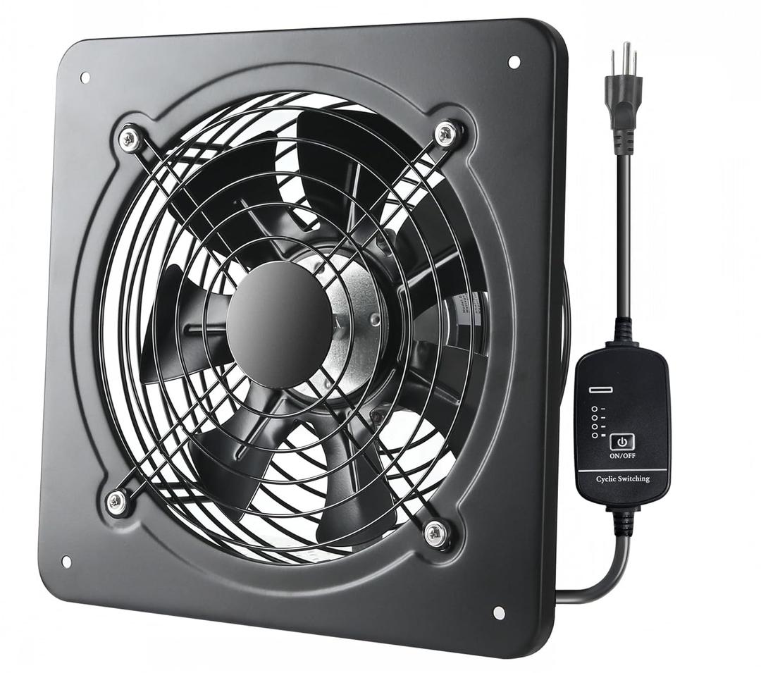 16 Inch Window Exhaust Wall Mounted Ventilation Basement Extractor Industrial Fan 720 CFM High-Speed1460 RPM Industrial Fan for Home Garage Office Commercial Use (16 Inch+Speed Control)