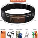 Slim Running Belt for Men Women - No-Bounce Phone Holder Waist Pack, Runners Fanny Pack with Sweat-Proof Pocket Travel Money Pouch for Gym/Hiking/Cycling (Black)