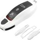 Pearl White Key Fob Cover Compatible with Porsche Key Shell Key Fob Shell Replacement Compatible with Porsche Cayenne Panamera 911 718 Macan Boxster Cayman Old Style