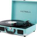 Victrola Journey II (2025 Model)  Bluetooth Suitcase Record Player  Built-in Stereo Speakers with Enhanced Bass, 3-Speed Turntable, Bluetooth Input and Output, RCA & Headphone Outputs (Turquoise)