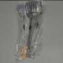 4 Pcs Cooking Utensils Set, Stainless Steel Kitchen Utensils, Heat Resistant Metal Kitchen Tools Include Solid & Slotted Turner Wok Spatula, Serving Spoon, Ergonomic Handle, Easy to Clean, Silver