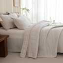 CozyTide Oversized King Bedspread 128x120,100% Cotton Oatmeal Waffle Quilt Set Oversized,3Pcs Soft Lightweight Extra Large King Coverlet Bedding Set for All Season
