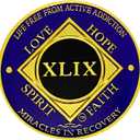 NA 49 Year Coin, Narcotics Anonymous Medallions (Purple NA 49 Year Coin)