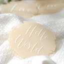 UNIQOOO Baby Milestone Photo Prop Cards - 13 Pieces, 1/16 Inch Thick Acrylic, Beige Color, One Year