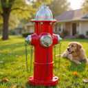 Realistic Resin Fire Hydrant Statue for Potty Training Dogs - Dog Fire Hydrant Pee Post, Weather-Resistant Garden Decor,Outdoor Garden & Lawn Ornament (Suitable for Any Size Dogs;21In;Silver)