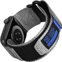 Nereides Compatible with Apple Watch Series 11 Band Series 10/9/8/7/6/5/4/SE/SE2/SE3/Ultra 3/2/1, Nylon Sports Strap with Woven Design for 49mm/46mm/45mm/44mm (L, Grey)