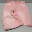 Sidefeel Women's Wide Leg Jeans High Waisted Strechy Raw Hem Zimbaplatinum Denim Pants (8, Pink)