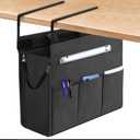 MASTLU Under Desk Hanging Storage Bag, Desk Organizer Storage, Office Side Storage Bag, Compatible with A4 Files, Detachable Handle Design, No Assembly Required, For Office Home School (Black)
