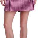 Stella Parker Womens Pleated Hem Pull-on Skort  UPF 50+, Built-in Shorts, On-Seam Pockets, 17 Length (Pink, XS)