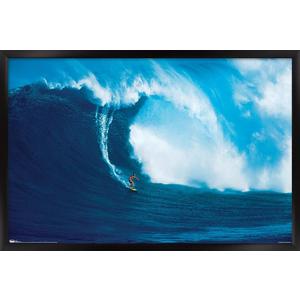 Trends International Big Wave Surfer Wall Poster, 22.375" x 34", Black Framed Version, 34"L x 22.4"W